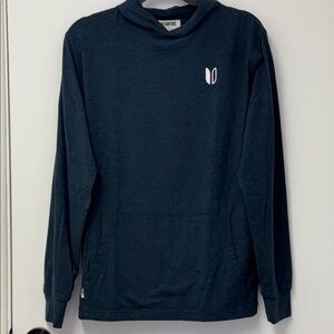 LINKSOUL Men's Navy Lightweight Pullover Hoodie with Logo ~ Medium